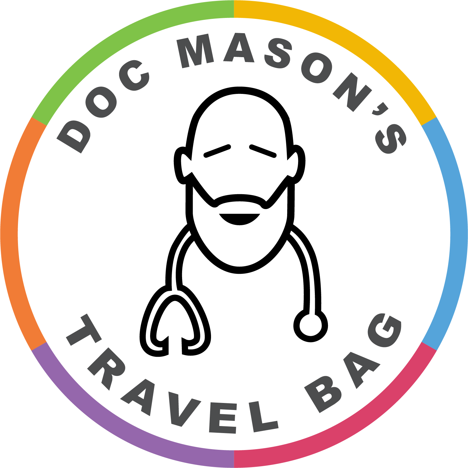 Doc Mason's Travel Bag circle tag